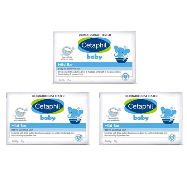 Cetaphil Baby Mild Bar, 75g (Pack of 3)