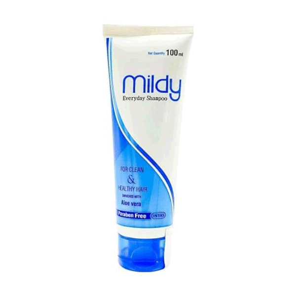 Mildy For Clean &amp; Healthy Hair Enriched with Aloe vera Everyday Shampoo, 100ml (Pack of 3)