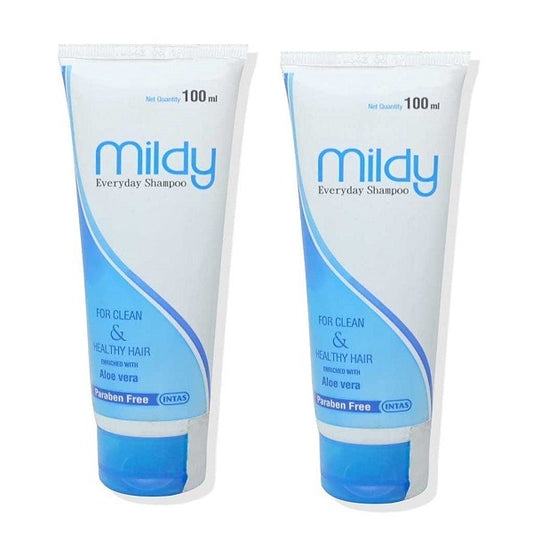 Mildy For Clean &amp; Healthy Hair Enriched with Aloe vera Everyday Shampoo, 100ml (Pack of 2)