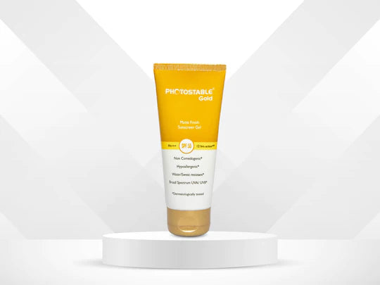 Photostable Gold Matte Finish Sunscreen Gel SPF 55