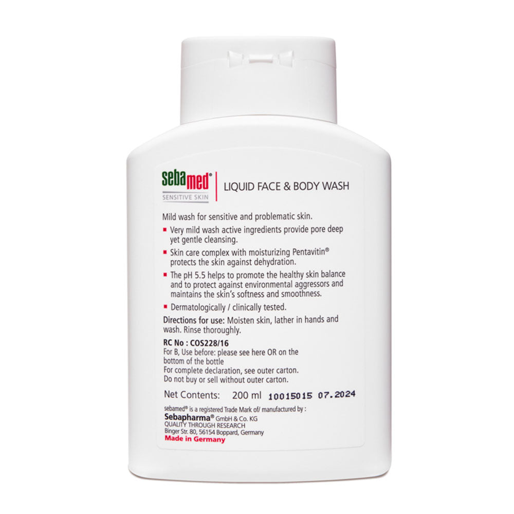 Sebamed Liquid Face &amp; Body Wash, 200ml