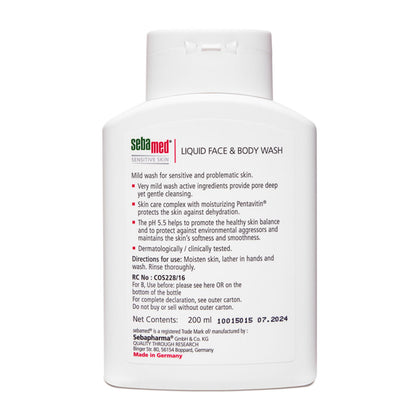 Sebamed Liquid Face &amp; Body Wash, 200ml