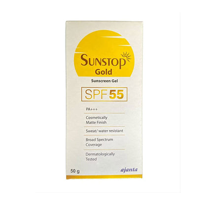 Sunstop Gold Sunscreen Gel SPF 55 PA+++ Best Sun Protection, 50g