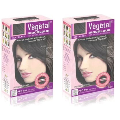 Vegetal Bio Colour Soft Black, 50 gm (Pack of 2)