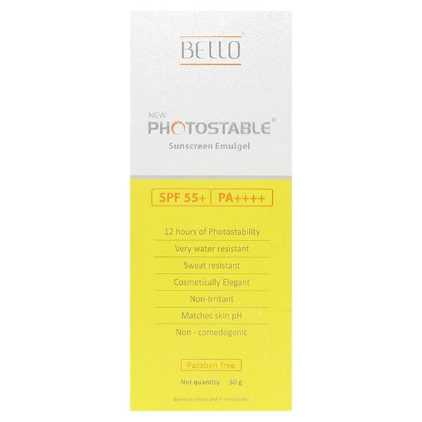 Bello New Photostable Sunscreen Emulgel SPF 55+/PA++++, 50gm