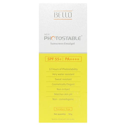 Bello New Photostable Sunscreen Emulgel SPF 55+/PA++++, 50gm